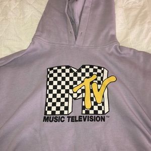 Purple cropped MTV hoodie